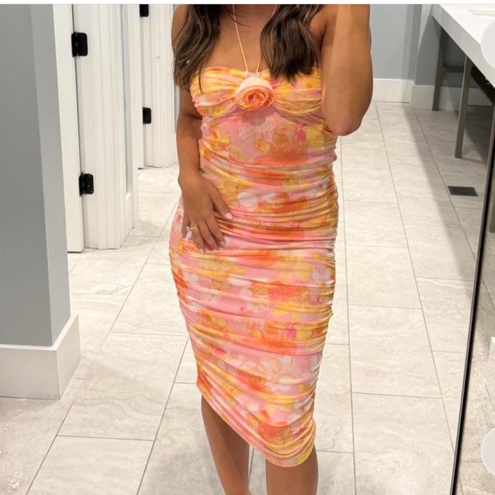 Vici Sunset Floral Midi Dress